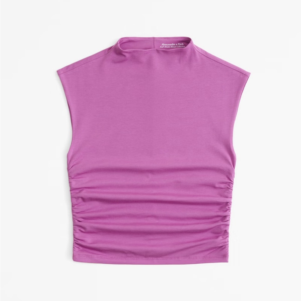 Abercrombie & Fitch Pink Ruched Muscle Tee